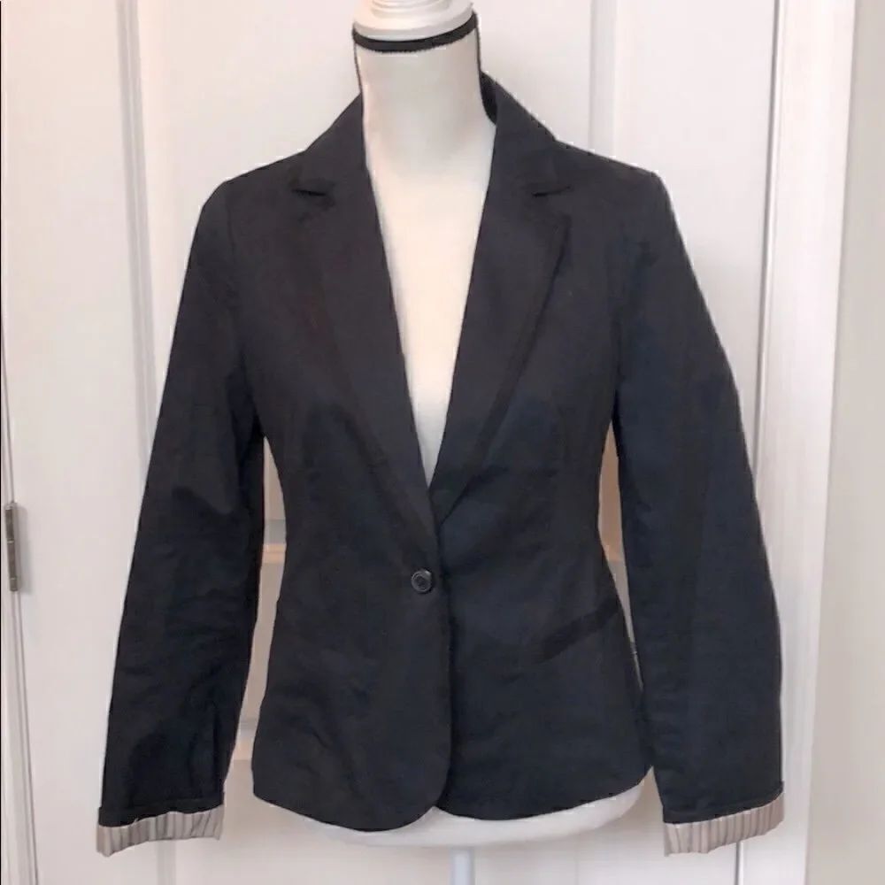 American Eagle navy blazer with black trim size M